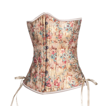 Floral Shimmer in Pastel Corset, Slim Silhouette, Long