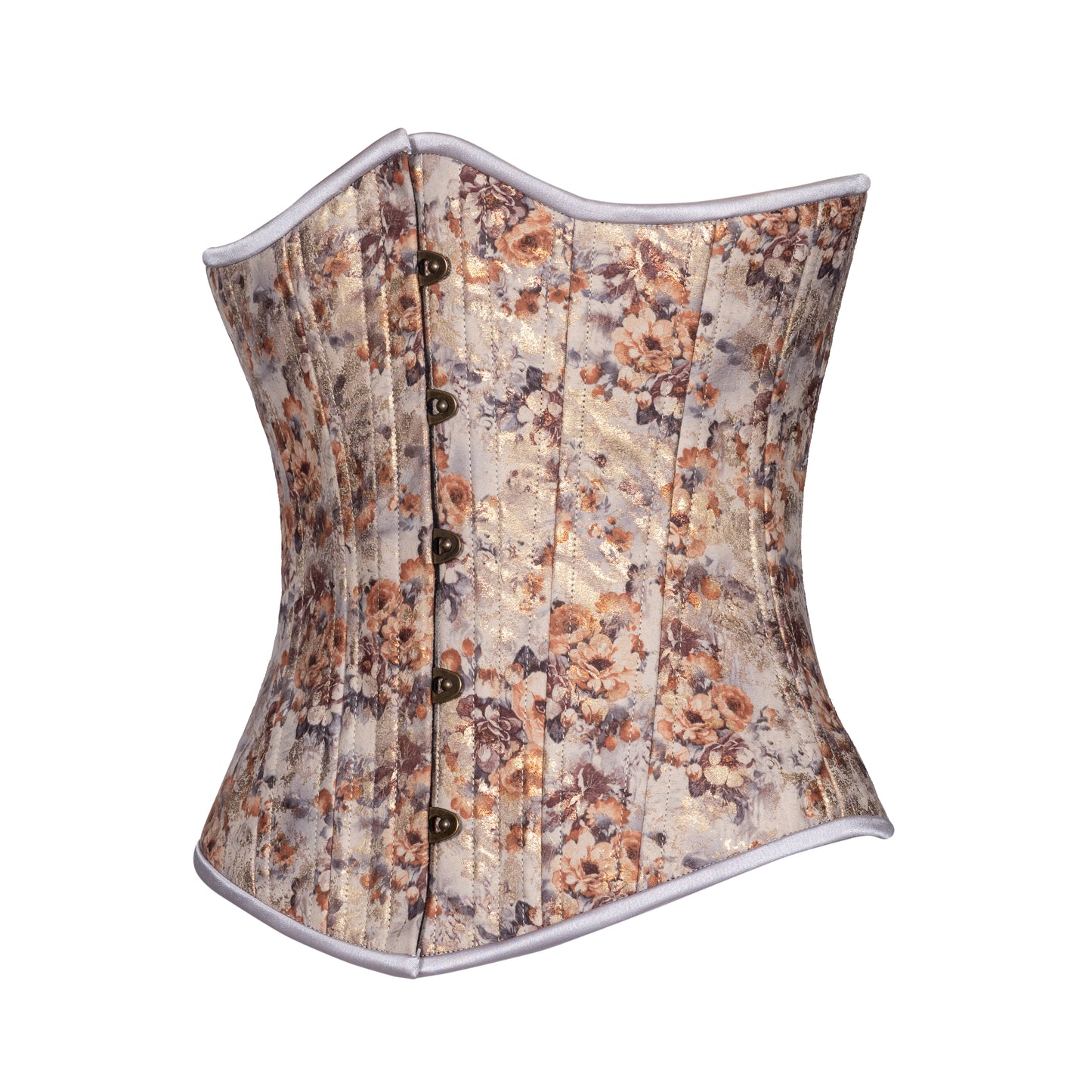 Floral Shimmer in Sepia Corset, Slim Silhouette, Regular