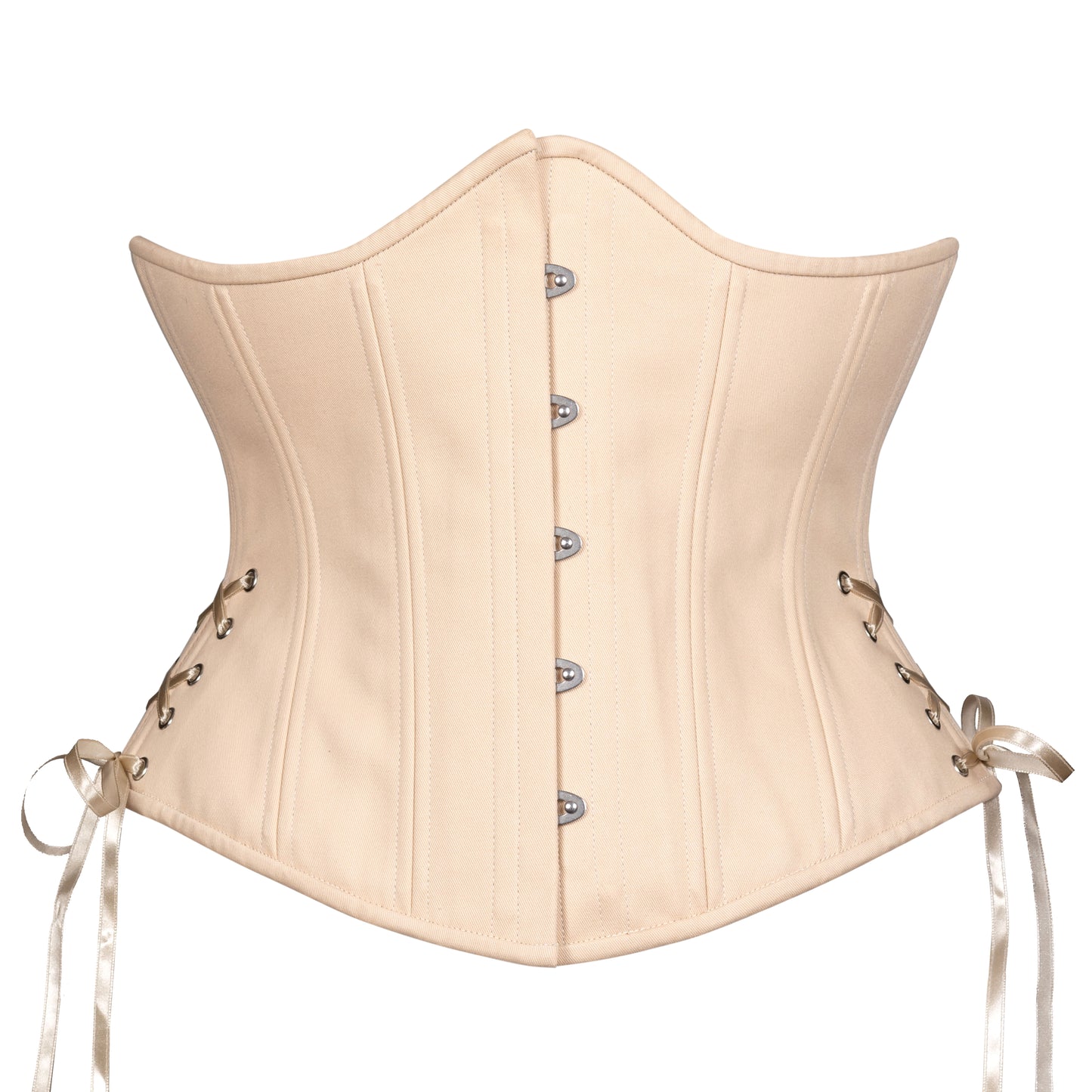 Beige Cotton Corset w/ Hip Ties, Slim Silhouette, Regular