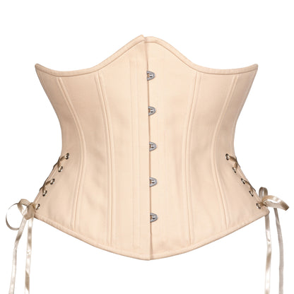 Beige Cotton Corset w/ Hip Ties, Slim Silhouette, Regular