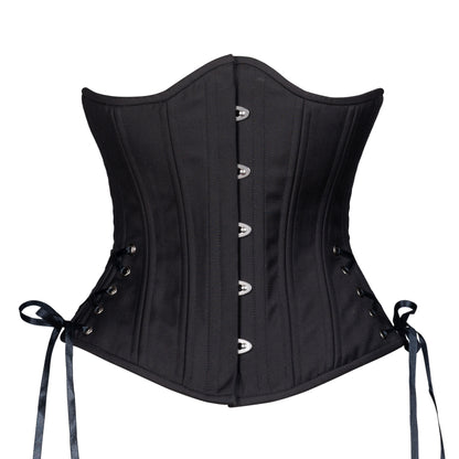 Black Cashmere Corset w/ Hip Ties, Slim Silhouette, Regular