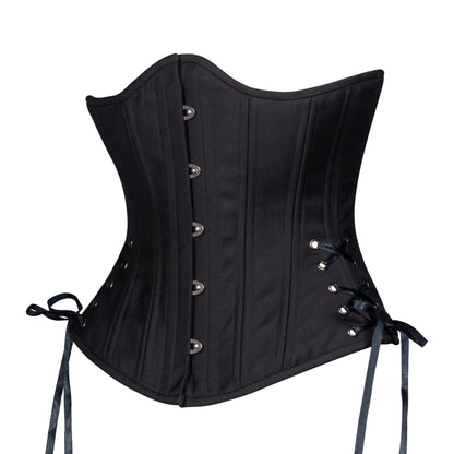 Black Cashmere Corset w/ Hip Ties, Slim Silhouette, Regular