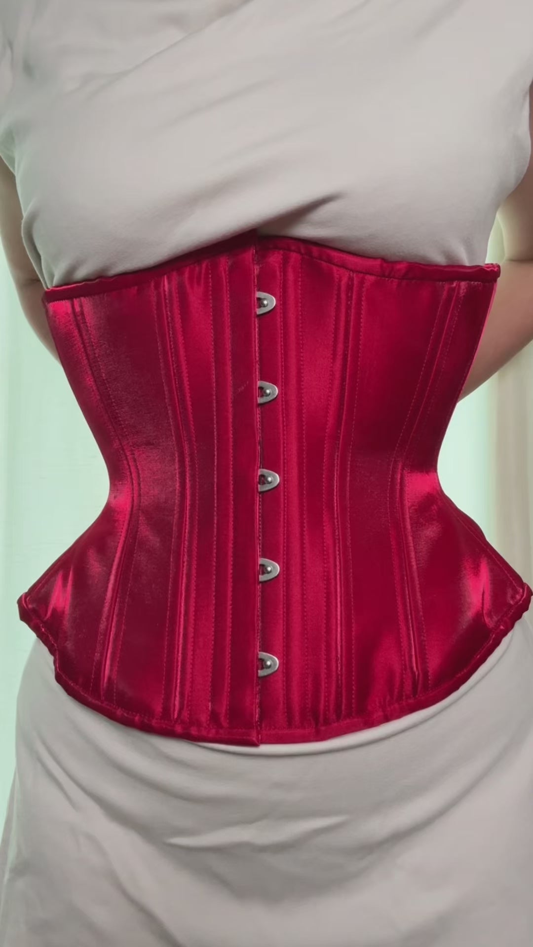 (UFR) Red Lacquer Corset, Hourglass Silhouette, Funnel, Regular