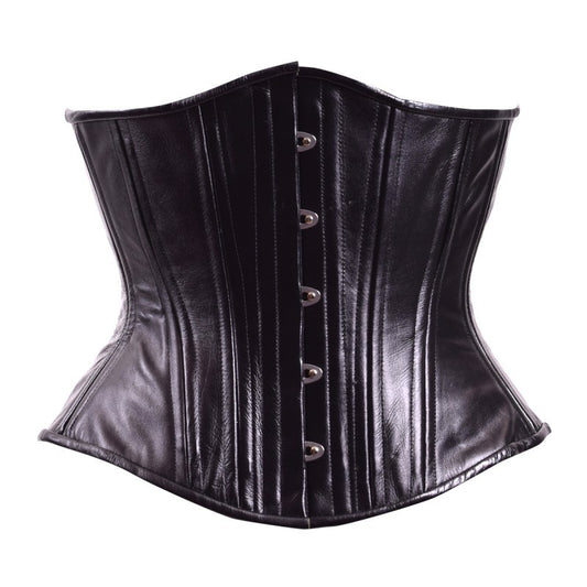 Black Leather Hourglass Corset