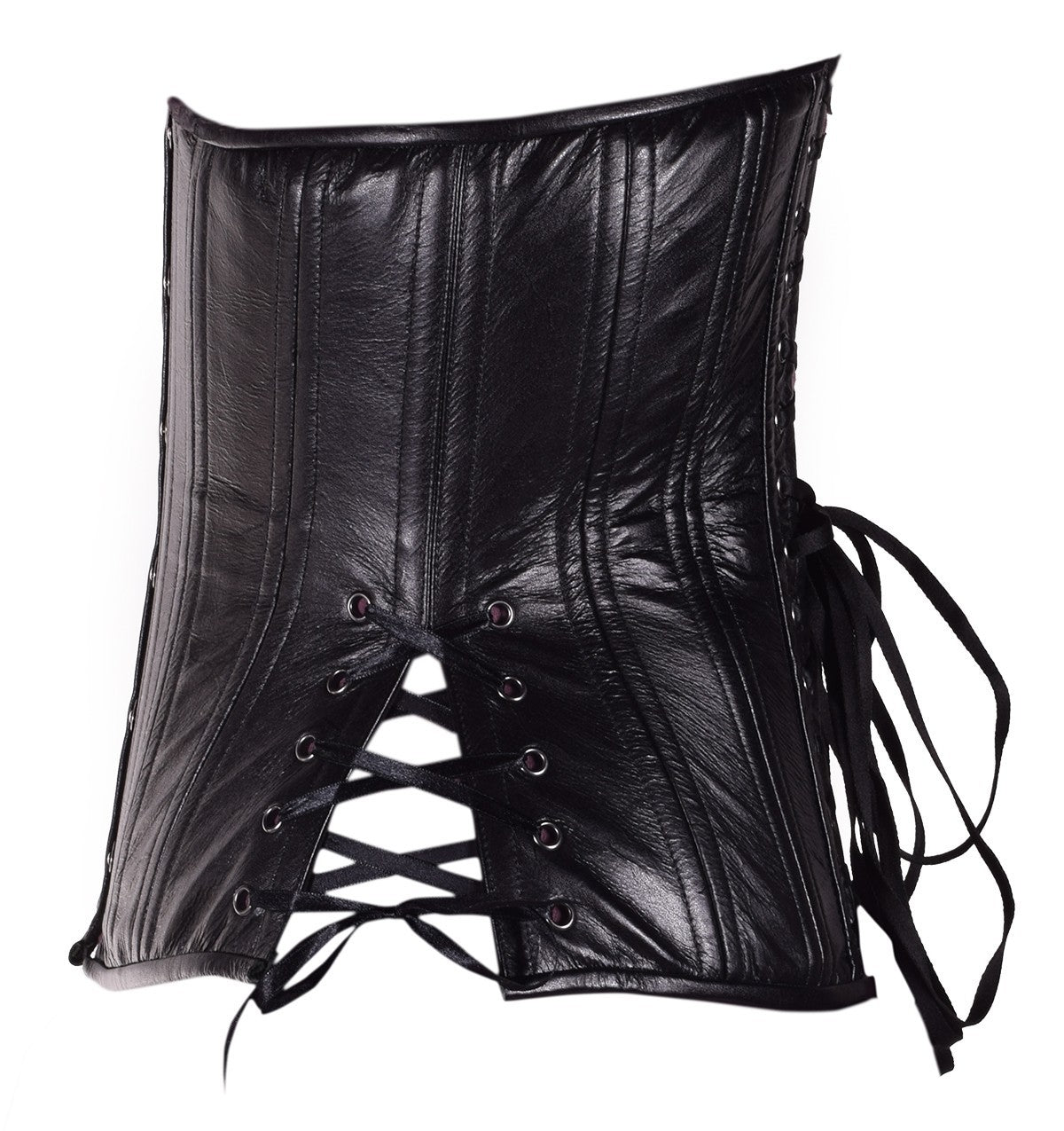 Black Leather Long Corset