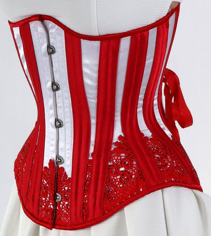White with Red Sparkle, Hourglass Silhouette, Regular** ALL SIZES