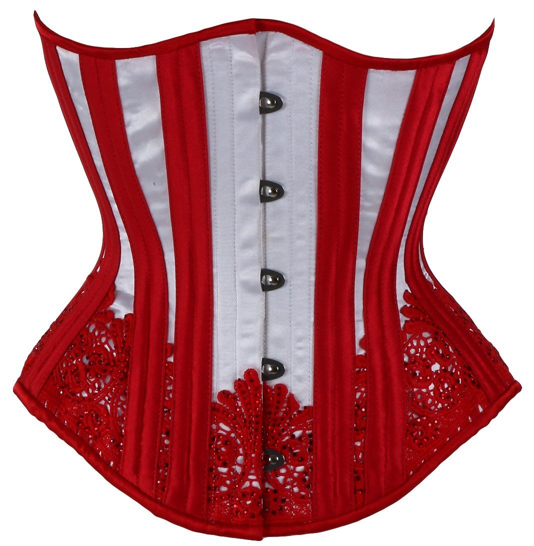 White with Red Sparkle, Hourglass Silhouette, Regular** ALL SIZES