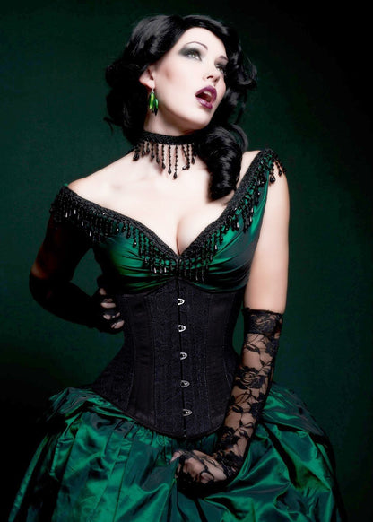 Black Floral Brocade Corset