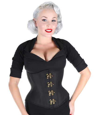 Black Corset Brass Clasps