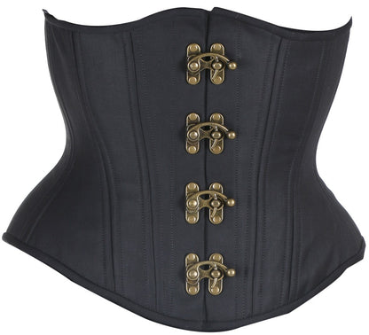 Black Corset Brass Clasps