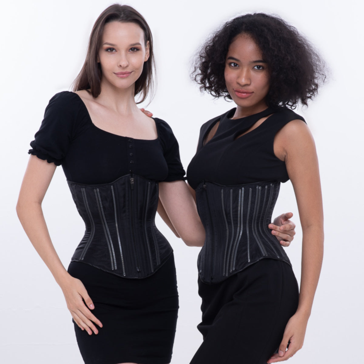 Black Leather Corset, Slim Silhouette, Long – Timeless Trends