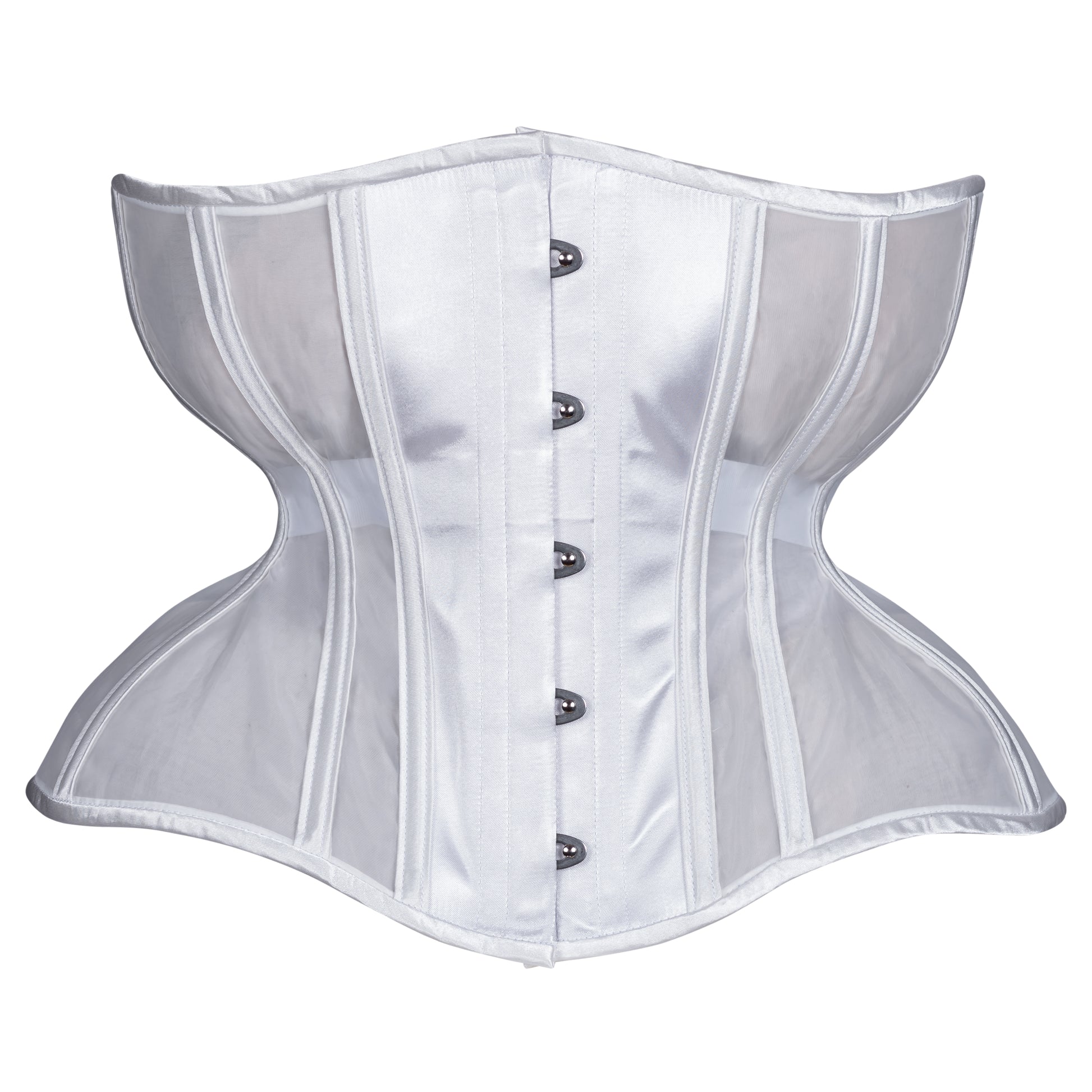 White Fine Mesh Cupped Corset, Gemini Silhouette, Regular