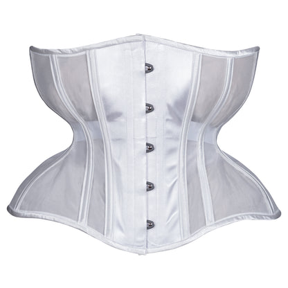White Fine Mesh Cupped Corset, Gemini Silhouette, Regular