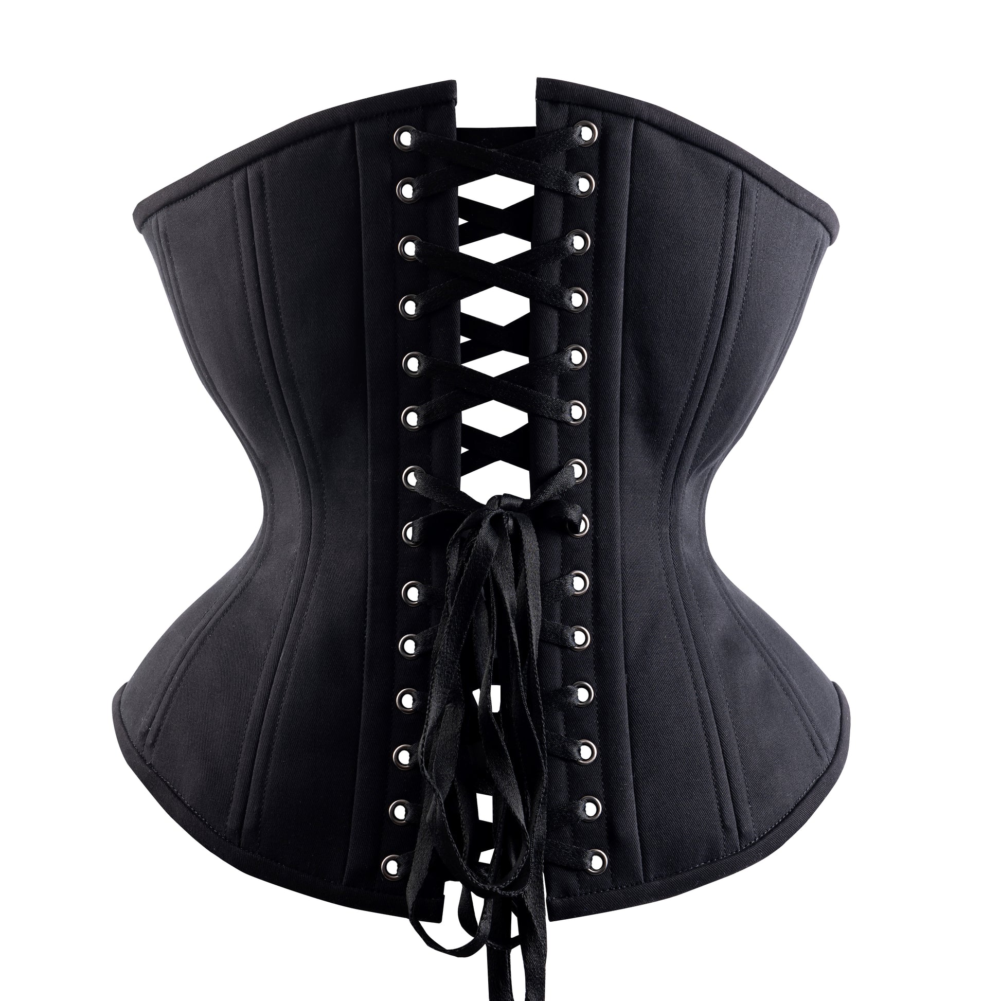 Weekday Stitch cotton corset top in black - BLACK