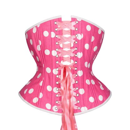 Pink Polka Dots Novice Corset, Hourglass Silhouette, Regular