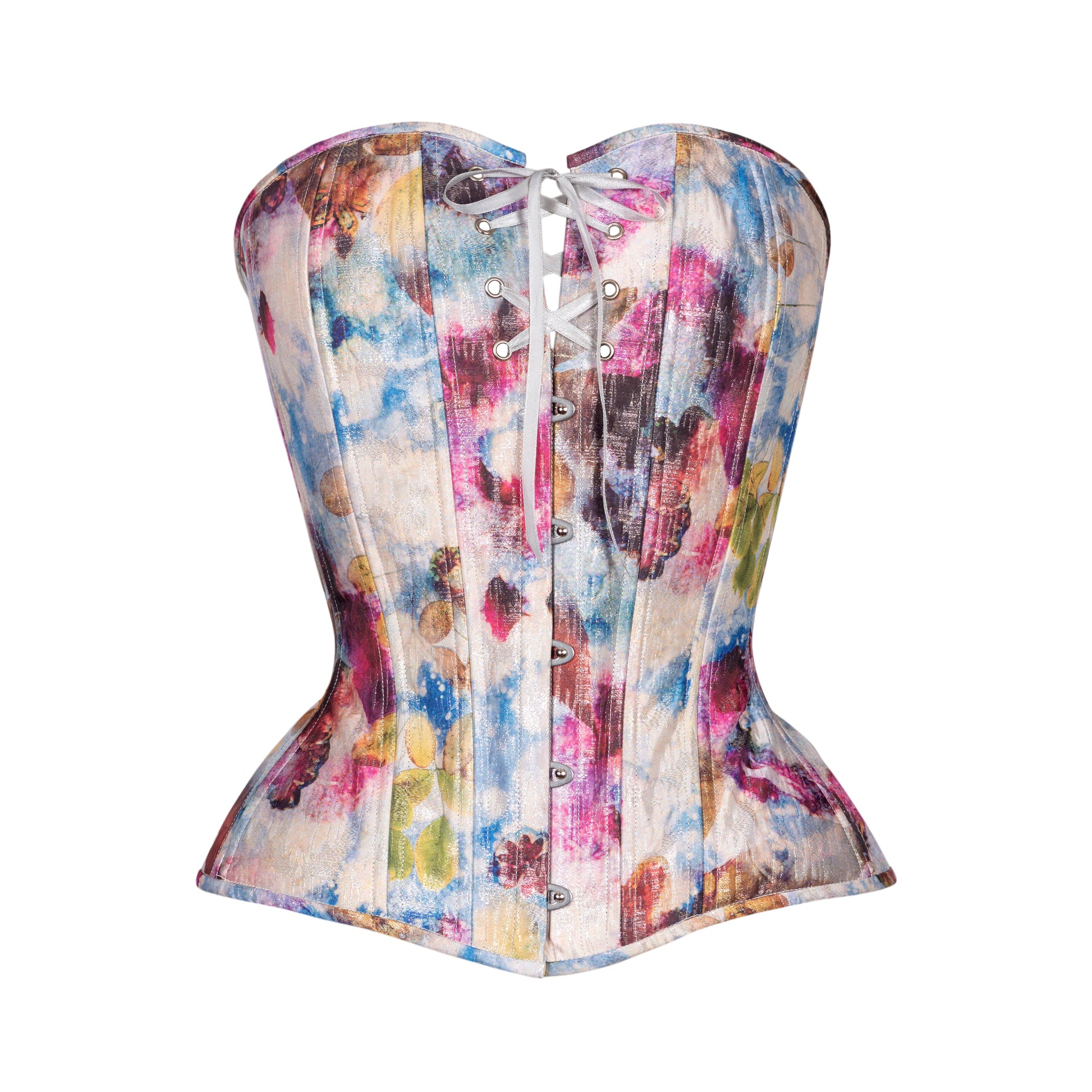 Floral Impressions, Overbust Corset, Hourglass Silhouette, Regular