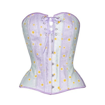 Lacy Daisies, Overbust Corset, Hourglass Silhouette, Regular