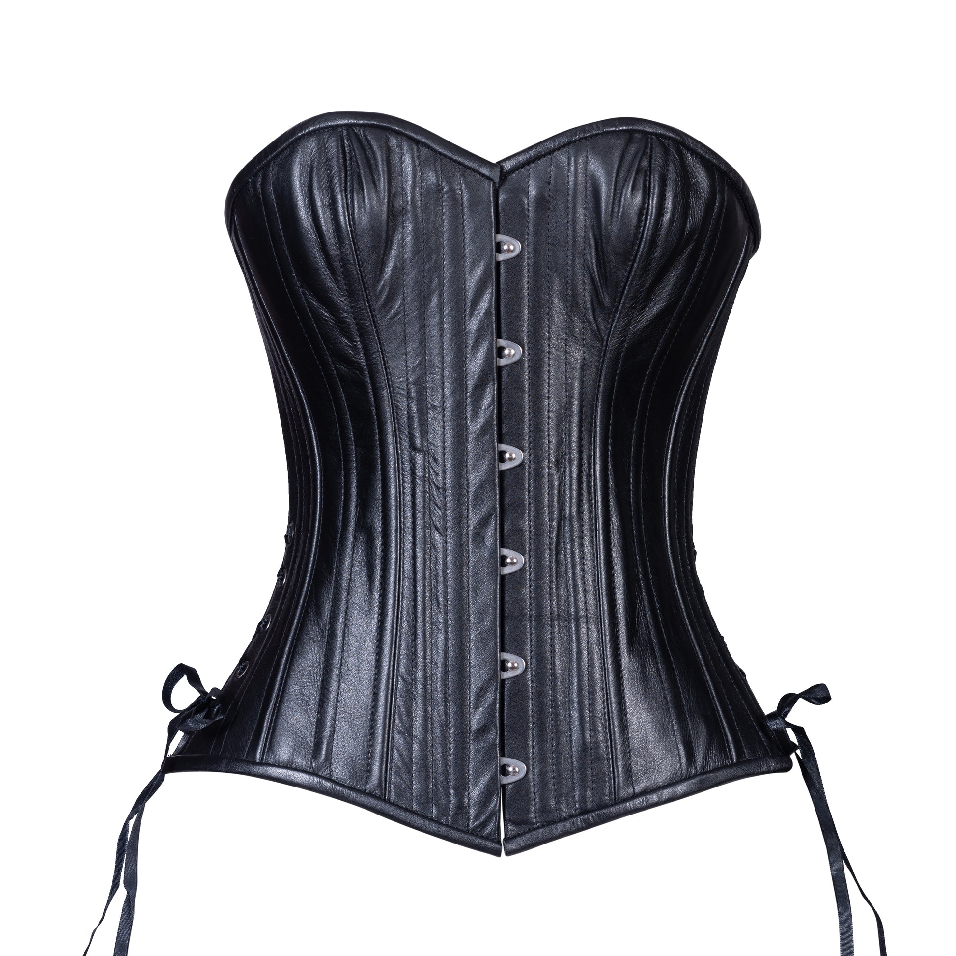 Black Leather Overbust Corset