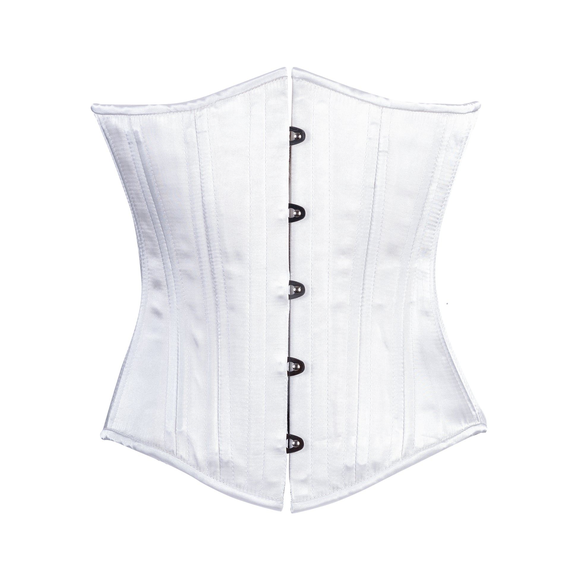 White Satin Corset, Slim Silhouette, Regular 22 White Satin Corset, Slim Silhouette, Regular 22