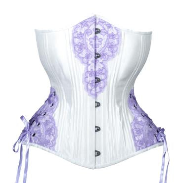 Lavender Lace Corset, Hourglass Silhouette, Long, size 22**