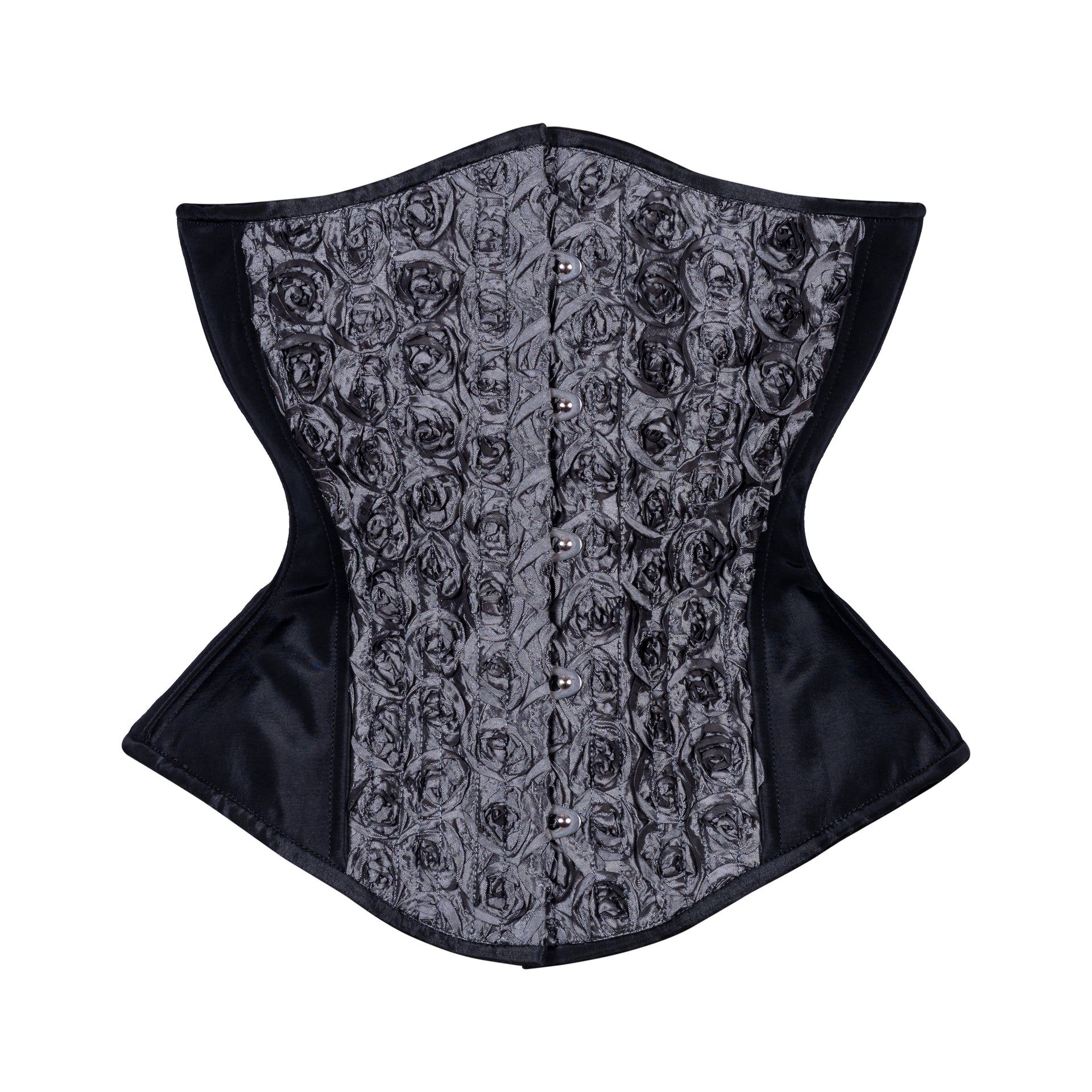 3D Roses in Gray Corset, Hourglass Silhouette, Regular – Timeless 