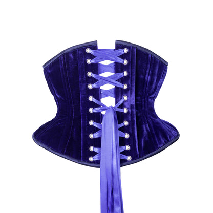 Blue Velvet Corset, Hourglass Silhouette, Short