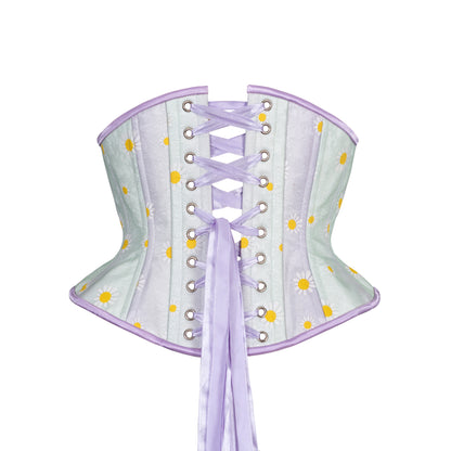Lacy Daisies Corset, Hourglass Silhouette, Short