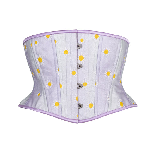 Lacy Daisies Corset, Hourglass Silhouette, Short