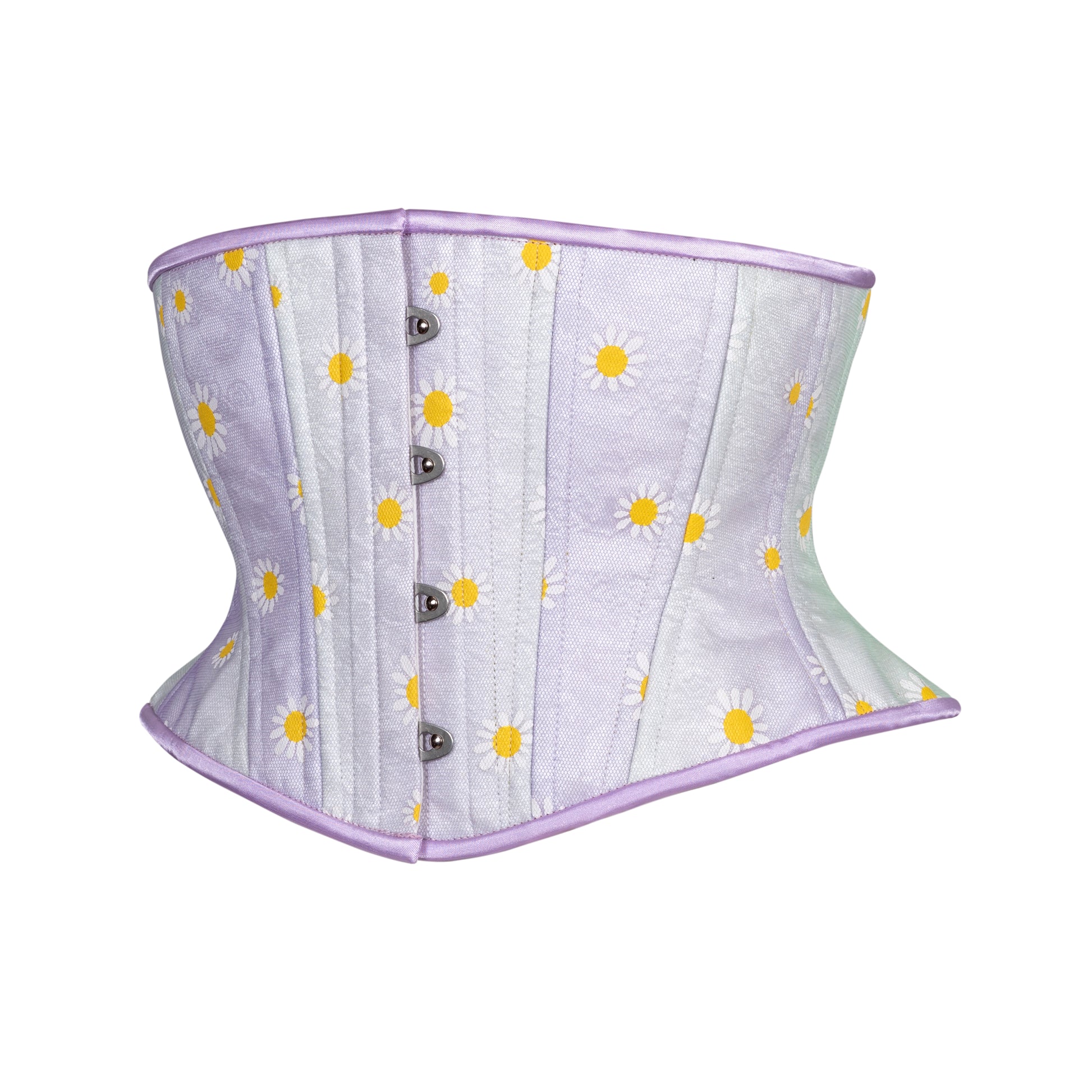 Lacy Daisies Corset, Hourglass Silhouette, Short