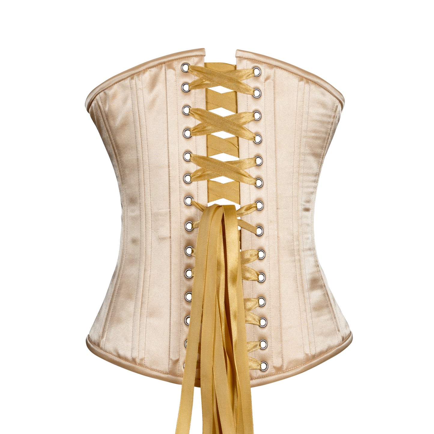 Gold Satin Corset, Slim Silhouette, Regular