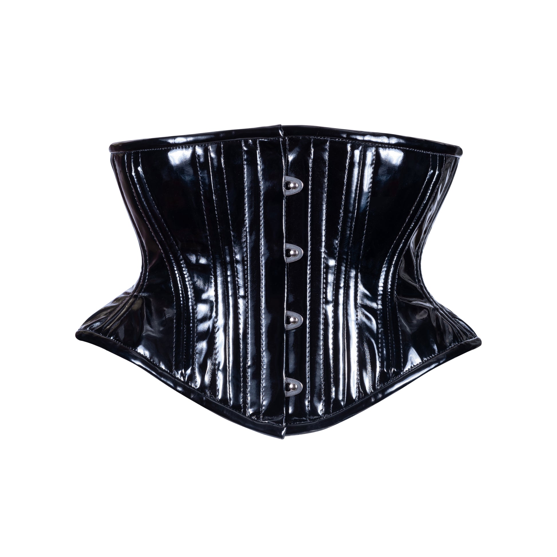 Shiny PVC gothic steel-boned authentic waspie corset for tight