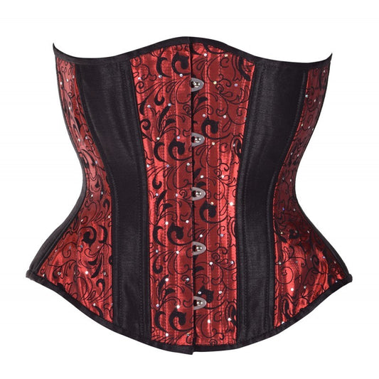 Red Floral Hourglass Corset