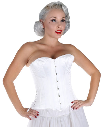 corset overbust C110 in white coutil - Boho-Chic Clothing